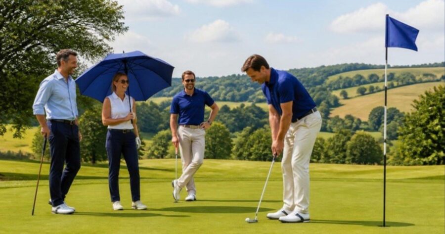 Golfers taking part in the Gi Group charity golf day at Lutterworth Golf Club