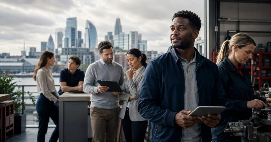 UK professionals and workers representing confidence in the labour market